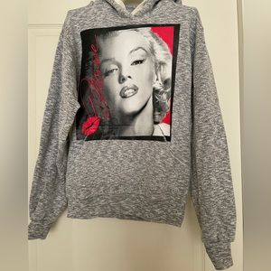 Marilyn Monroe Sweatshirt with hoodie by Jon Lauren Apparel. Size Small